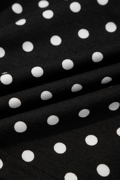 Polka Dot Drawstring Casual Mini Skort