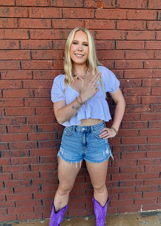 White Flowy Crop Top