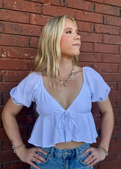 White Flowy Crop Top
