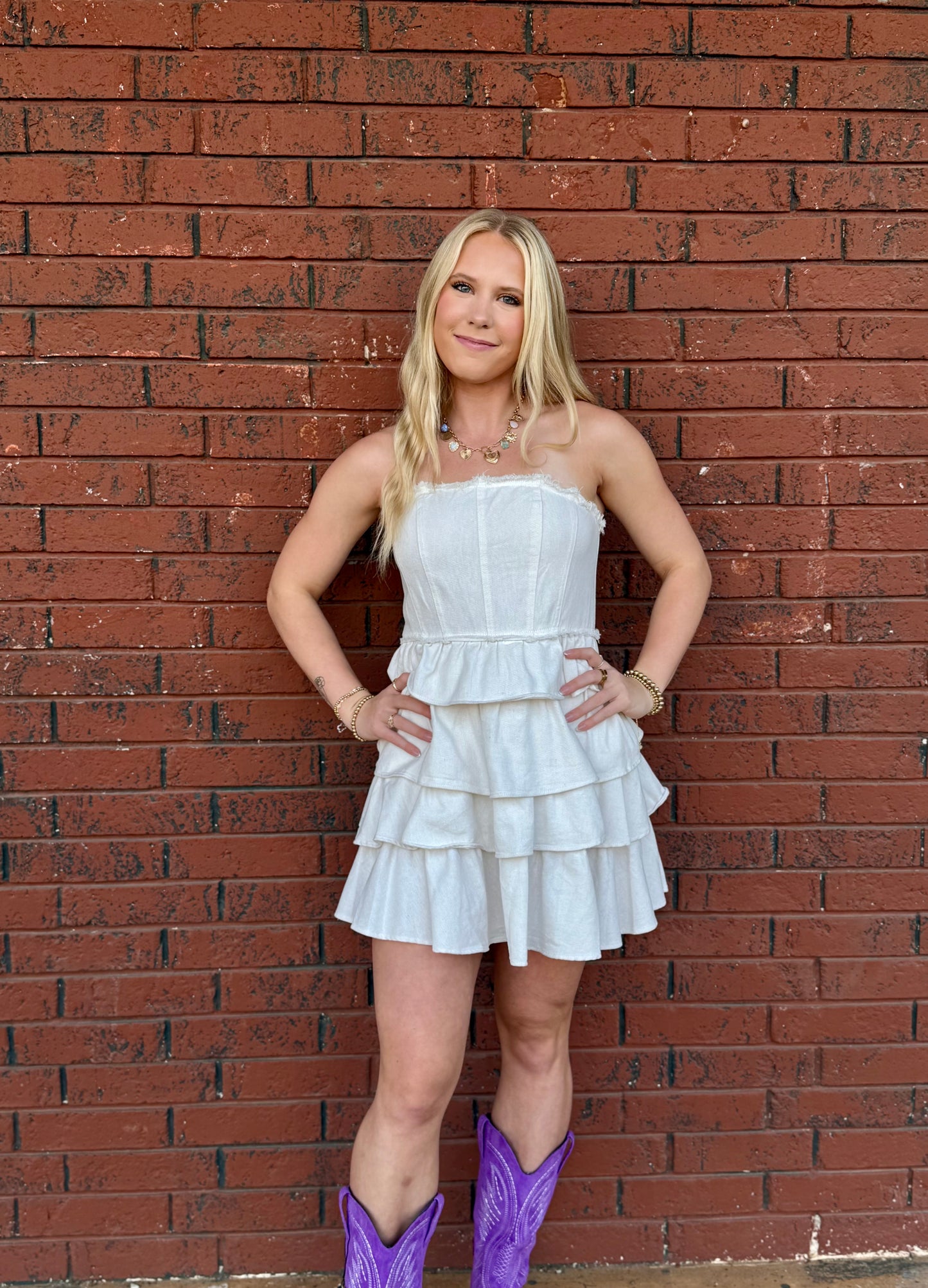 White Denim Dress
