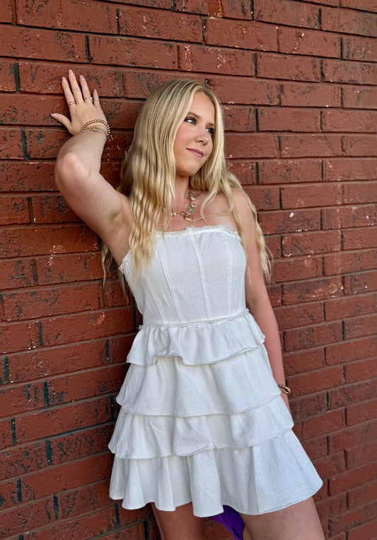 White Denim Dress