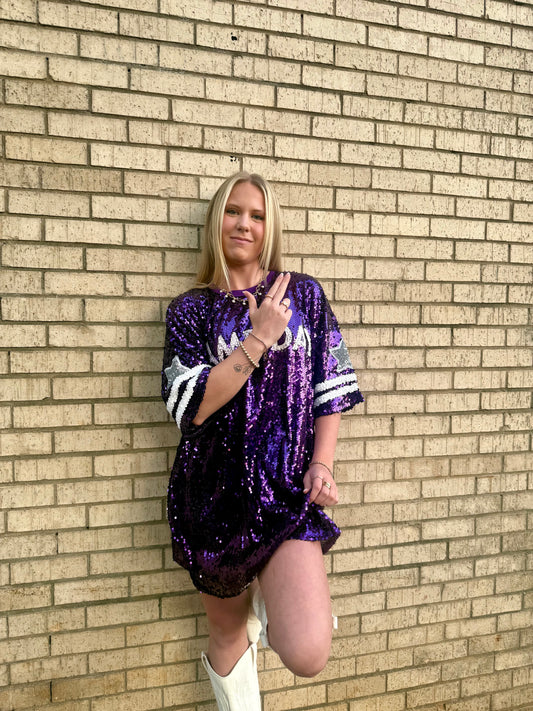 Game Day Sequin Over Sized Top