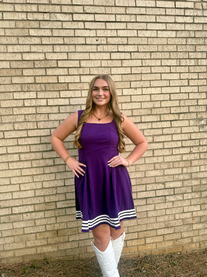 Game Day Square Neck Heavy Knit Mini Dress