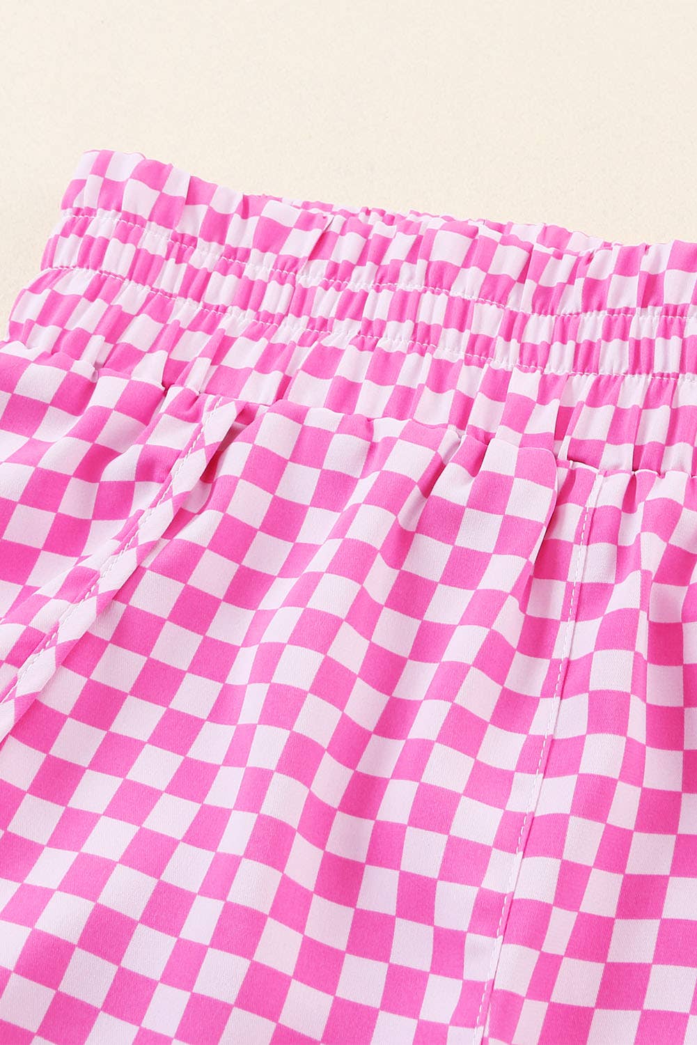 Checked Plaid High Waist Athletic Shorts