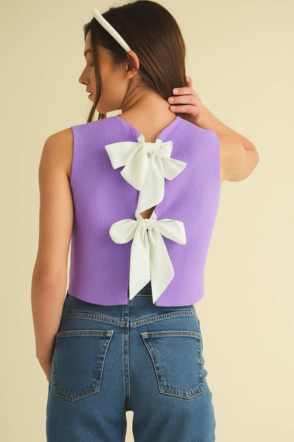 BACK BOW TIE SLEEVELESS TOP