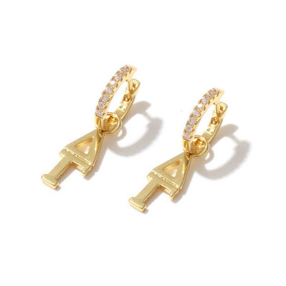 E208 Sorority Greek Letter Earrings Huggie Hoops