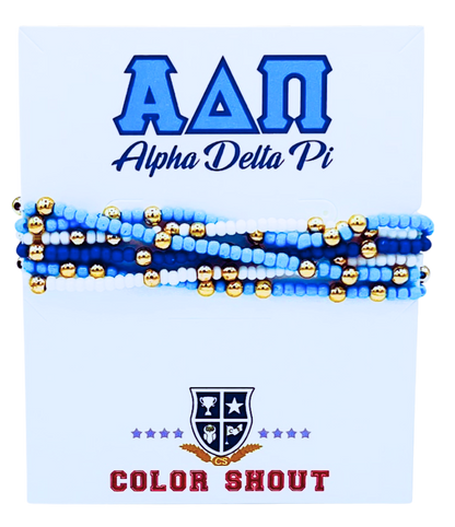 Sorority Colors Stack: Set of 6 Beaded Stretch Bracelets