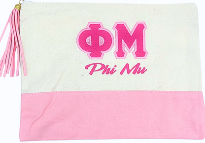 Sorority Embroidered Greek Letter Pouch