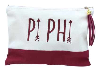 Sorority Embroidered Greek Letter Pouch