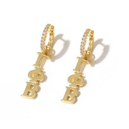 E208 Sorority Greek Letter Earrings Huggie Hoops