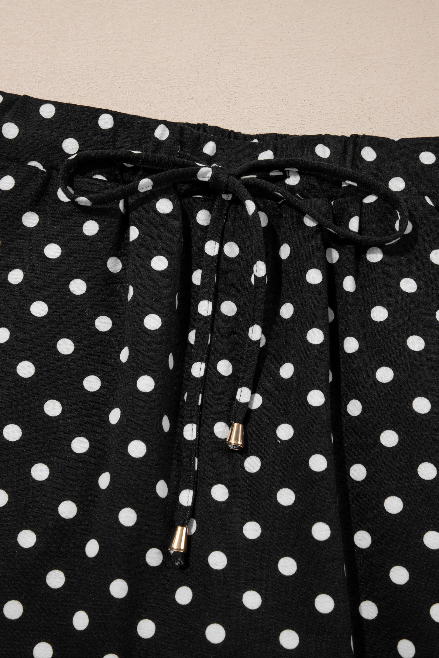 Polka Dot Drawstring Casual Mini Skort
