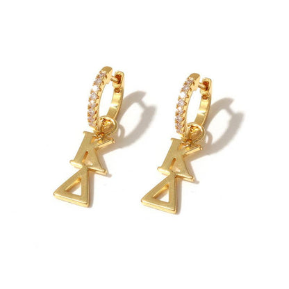 E208 Sorority Greek Letter Earrings Huggie Hoops