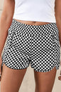 Checked Plaid High Waist Athletic Shorts