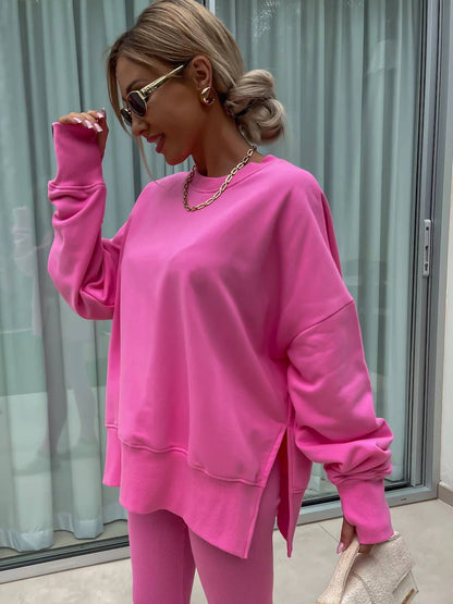 Loose Sweatshirt and Slim Pants Set