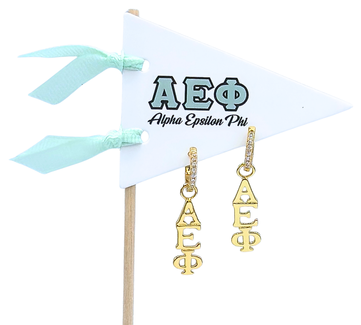 E208 Sorority Greek Letter Earrings Huggie Hoops