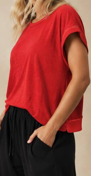Red Cross-Back Shirt